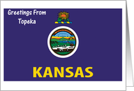 Kansas - City of Topeka - Flag - Souvenir Card
