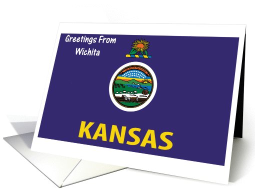 Kansas - City of Wichita - Flag - Souvenir card (553039)
