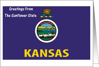 Kansas - The Sunflower State - Flag - Souvenir Card