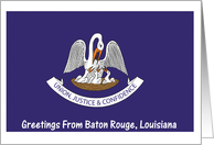 Louisiana - City of Baton Rouge - Flag - Souvenir Card