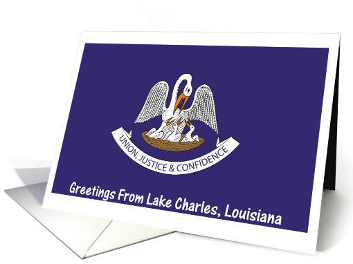 Louisiana - City of Lake Charles - Flag - Souvenir card (553068)