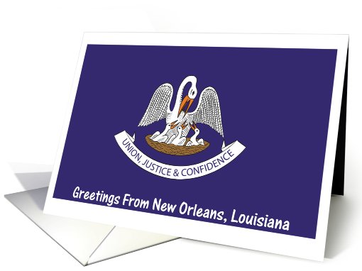 Louisiana - City of New Orleans - Flag - Souvenir card (553072)