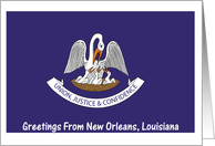 Louisiana - City of New Orleans - Flag - Souvenir Card