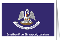 Louisiana - City of Shreveport - Flag - Souvenir Card