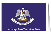 Louisiana - The Pelican State - Flag - Souvenir Card