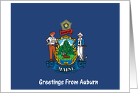 Maine - City of Auburn - Flag - Souvenir Card