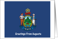 Maine - City of Augusta - Flag - Souvenir Card
