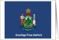 Maine - City of Sanford - Flag - Souvenir Card