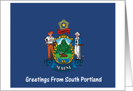 Maine - City of South Portland - Flag - Souvenir Card
