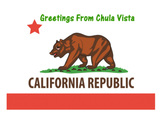 California - City of Chula Vista - Flag - Souvenir Card Greeting Card
