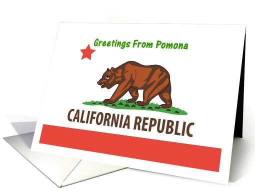 California - City of Pomona  - Flag - Souvenir card (554992)