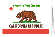 California - City of Glendale - Flag - Souvenir Card