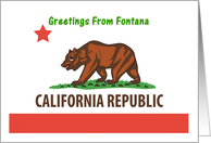 California - City of Fontana - Flag - Souvenir Card