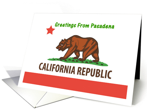 California - City of Pasadena - Flag - Souvenir card (555098)