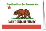 California - City of San Buenaventura - Flag - Souvenir Card