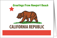 California - City of Newport Beach - Flag - Souvenir Card