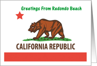 California - City of Redondo Beach - Flag - Souvenir Card