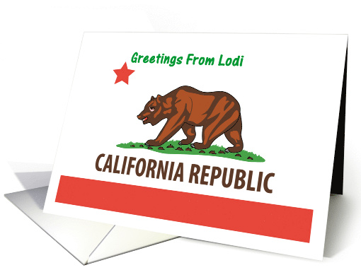 California - City of Lodi - Flag - Souvenir card (556046)