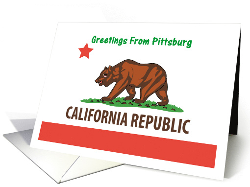 California - City of Pittsburg - Flag - Souvenir card (556131)