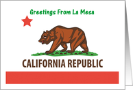 California - City of La Mesa - Flag - Souvenir Card
