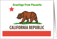 California - City of Placentia - Flag - Souvenir Card