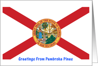 Florida - City of Pembroke Pines - Flag - Souvenir Card
