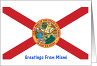 Florida - City of Miami - Flag - Souvenir Card