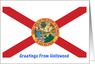 Florida - City of Hollywood - Flag - Souvenir Card
