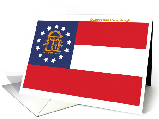 Georgia - City of Athens - Flag - Souvenir card (560116)