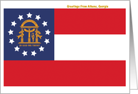 Georgia - City of Athens - Flag - Souvenir Card