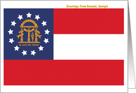 Georgia - City of Roswell - Flag - Souvenir Card