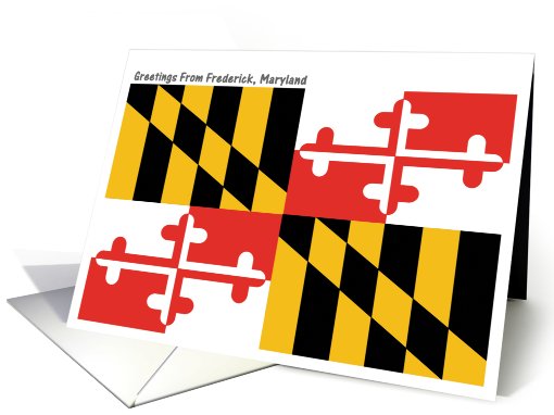 Maryland - City of Frederick - Flag - Souvenir card (560175)