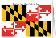 Maryland - City of College Park - Flag - Souvenir Card