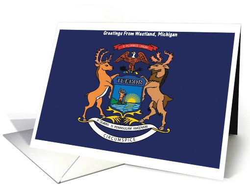 Michigan - City of Westland - Flag - Souvenir card (560500)