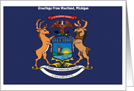 Michigan - City of Westland - Flag - Souvenir Card