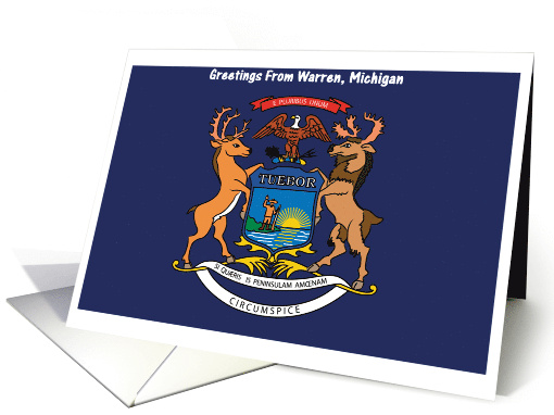 Michigan - City of Warren - Flag - Souvenir card (560502)