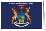Michigan - City of Grand Rapids - Flag - Souvenir Card