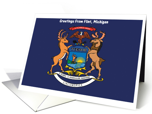 Michigan - City of Flint - Flag - Souvenir card (560511)