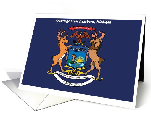 Michigan - City of Dearborn - Flag - Souvenir card (560515)