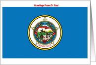 Minnesota - City of St. Paul - Flag - Souvenir Card