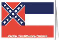 Mississippi - City of Hattiesburg - Flag - Souvenir Card