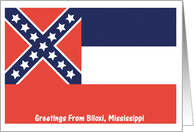 Mississippi - City of Biloxi - Flag - Souvenir Card