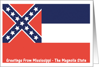 Mississippi - The Magnolia State - Flag - Souvenir Card