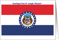 Missouri - City of St. Joseph - Flag - Souvenir Card