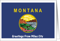 Montana - City of Miles - Flag - Souvenir Card
