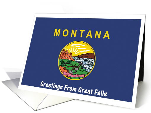 Montana - City of Great Falls - Flag - Souvenir card (560726)