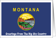 Montana - Big Sky Country - Flag - Souvenir Card