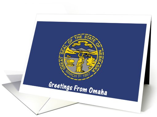 Nebraska - City of Omaha - Flag - Souvenir card (560746)