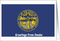 Nebraska - City of Omaha - Flag - Souvenir card