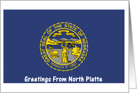 Nebraska - City of North Platte - Flag - Souvenir card